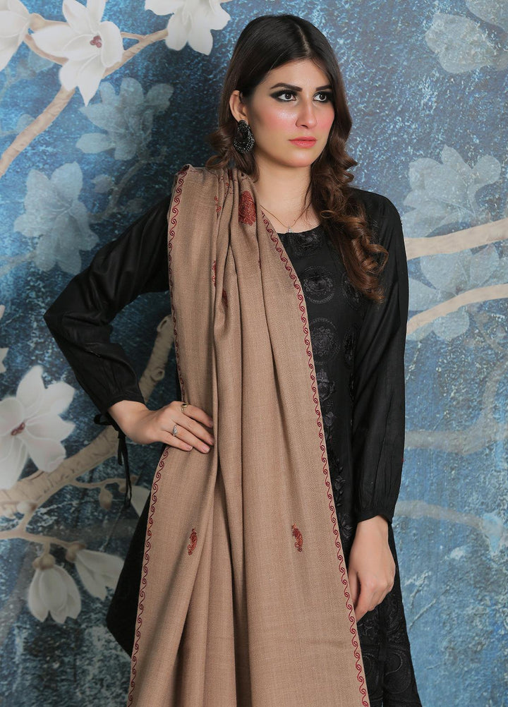 Sanaulla Exclusive Range Pashmina Shawl SU21PP AKP-34 Brown-1 Pure Pashmina Shawls