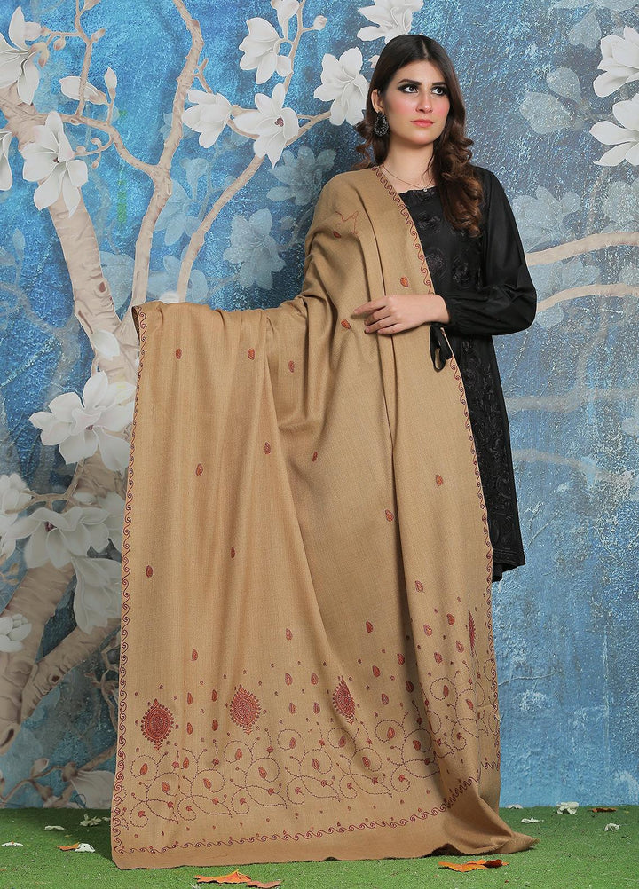 Sanaulla Exclusive Range Pashmina Shawl SU21PP AKP-34 Brown-2 Pure Pashmina Shawls