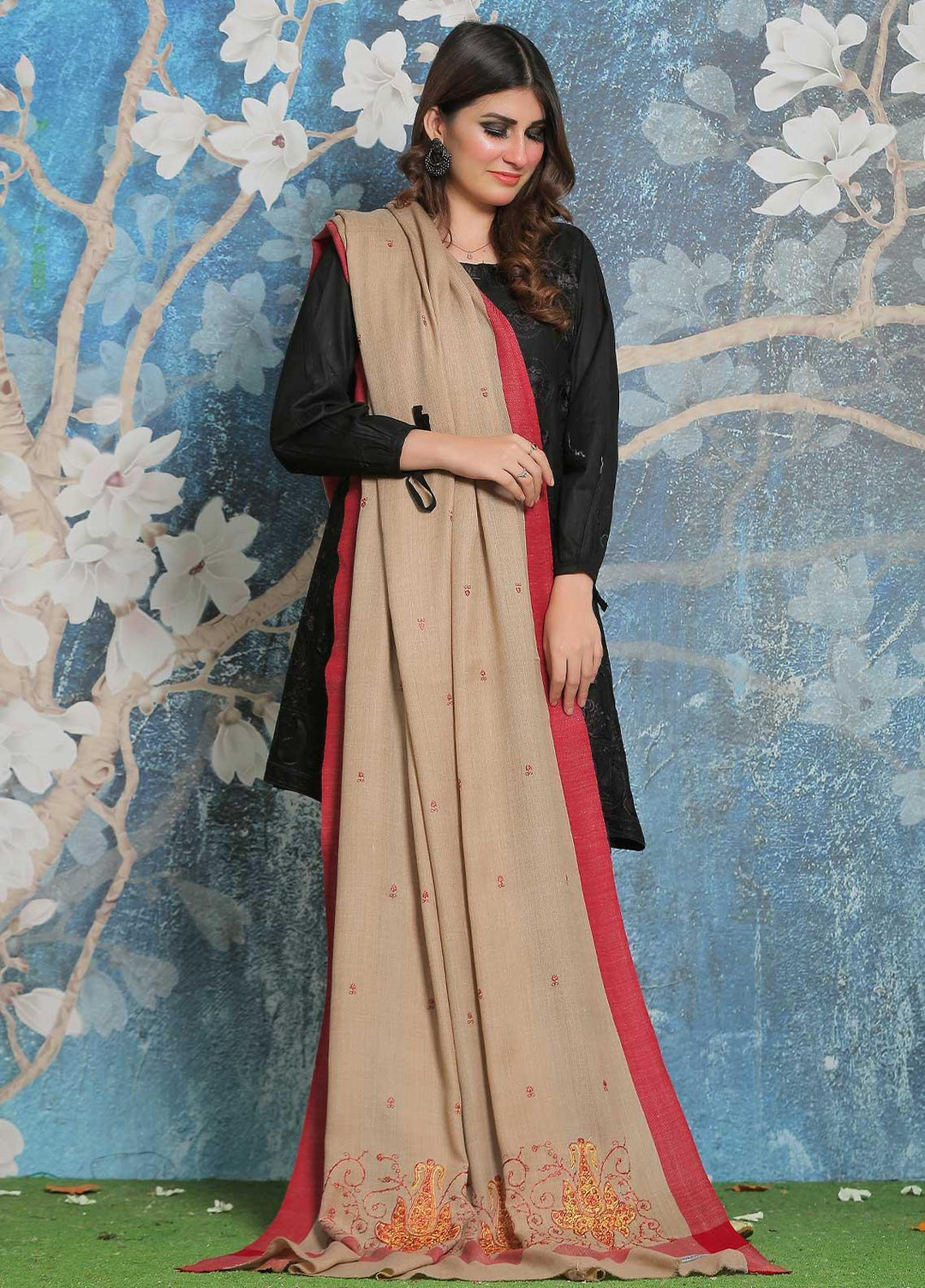 Sanaulla Exclusive Range Pashmina Shawl SU21PP MIR-11 Brown 4 Pure Pashmina Shawls