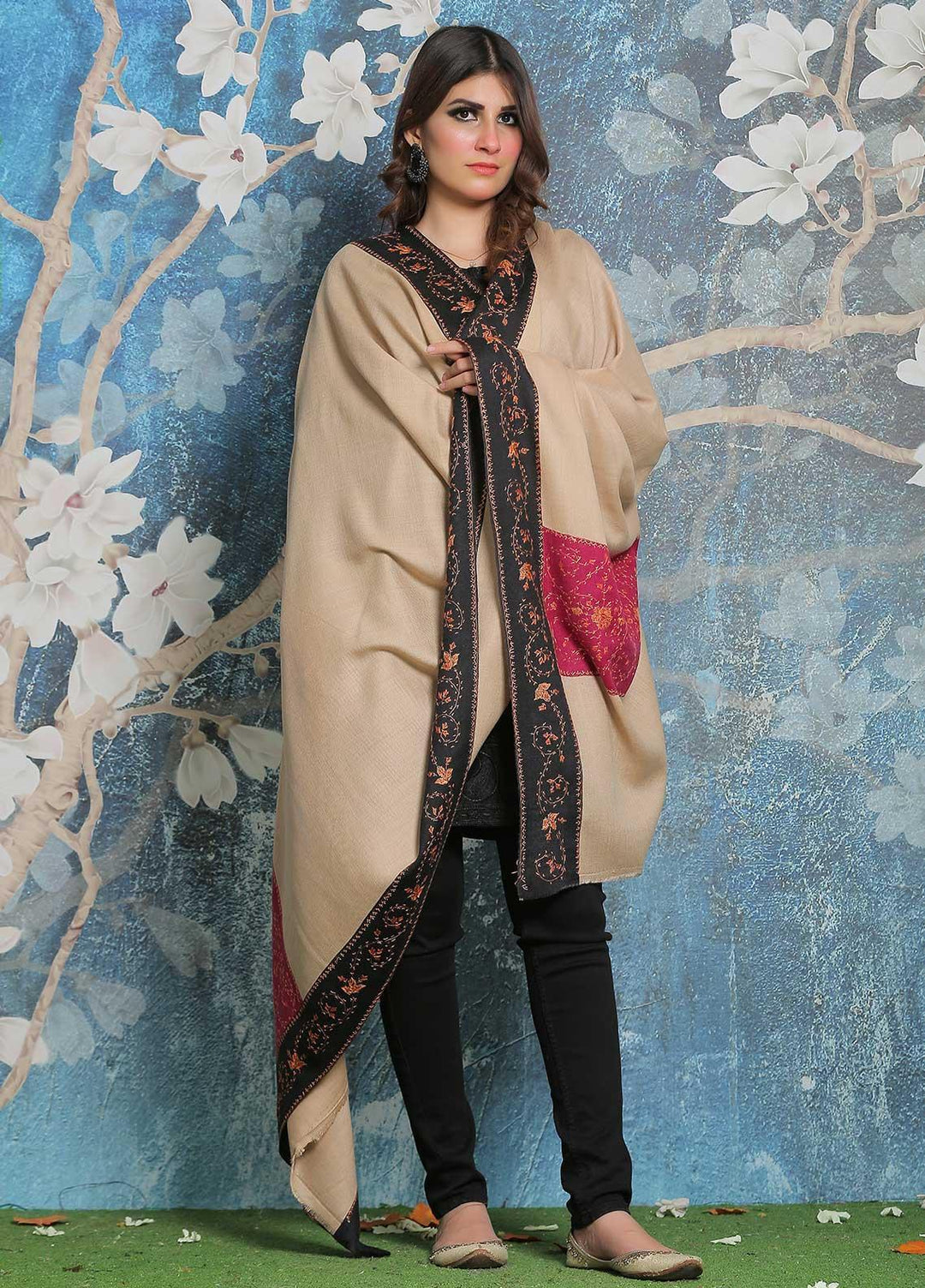 Sanaulla Exclusive Range Pashmina Shawl SU21PP MIR-19 Pink 2 Pure Pashmina Shawls