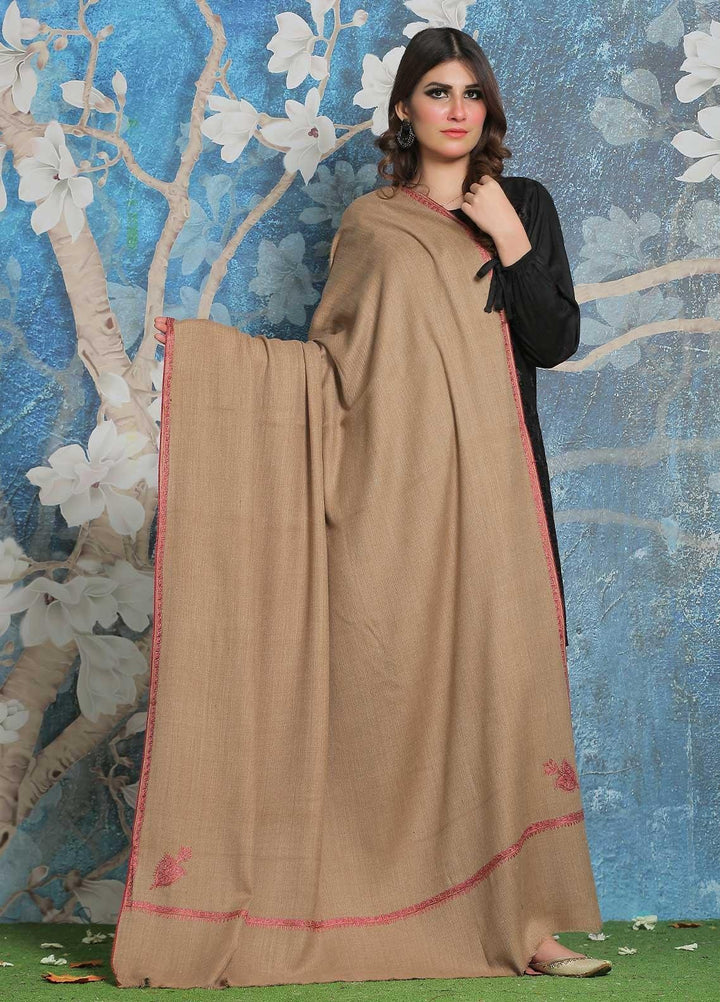 Sanaulla Exclusive Range Pashmina Shawl SU21PP MIR-32 Fawn 1 Pure Pashmina Shawls
