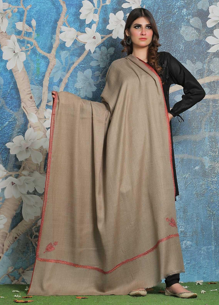 Sanaulla Exclusive Range Pashmina Shawl SU21PP MIR-32 Fawn 2 Pure Pashmina Shawls