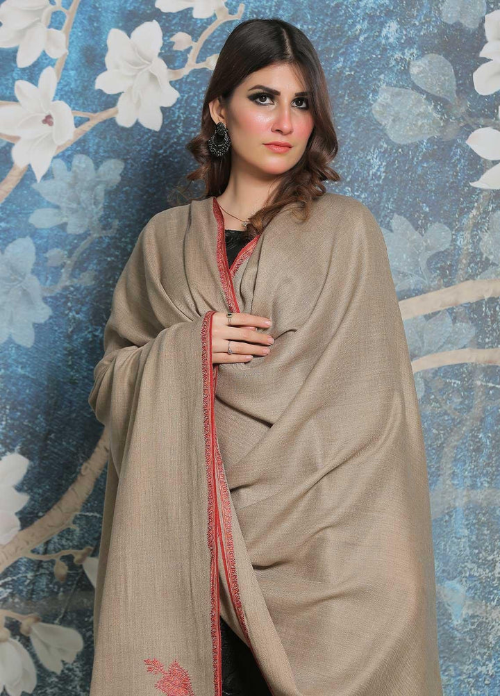 Sanaulla Exclusive Range Pashmina Shawl SU21PP MIR-32 Fawn 2 Pure Pashmina Shawls