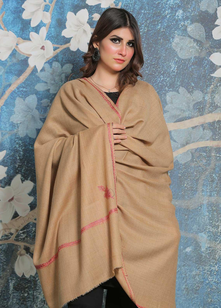 Sanaulla Exclusive Range Pashmina Shawl SU21PP MIR-32 Brown 2 Pure Pashmina Shawls
