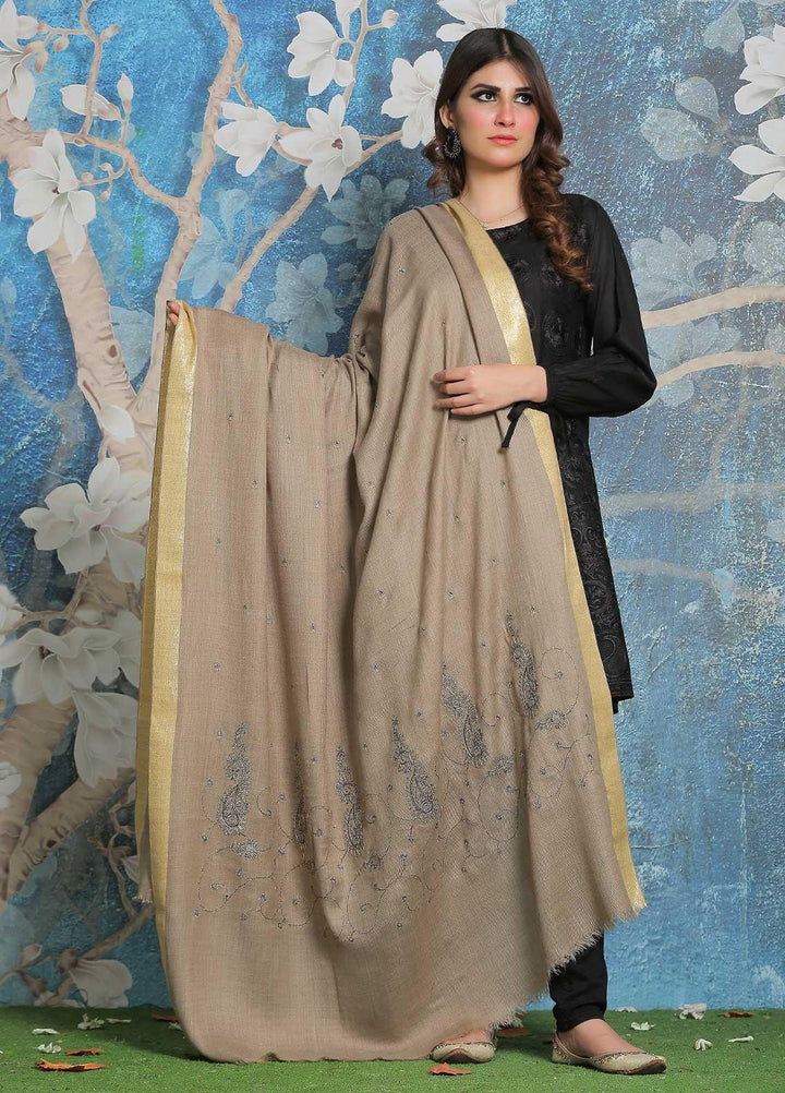 Sanaulla Exclusive Range Pashmina Shawl SU21PP MIR-41 Grey 1 Pure Pashmina Shawls