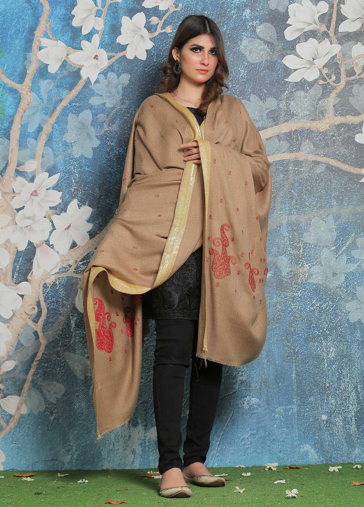 Sanaulla Exclusive Range Pashmina Shawl SU21PP MIR-41 Brown 2 Pure Pashmina Shawls