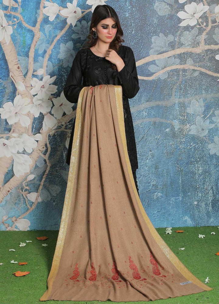 Sanaulla Exclusive Range Pashmina Shawl SU21PP MIR-41 Brown 3 Pure Pashmina Shawls