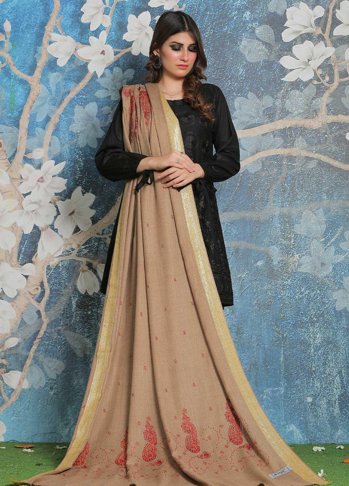 Sanaulla Exclusive Range Pashmina Shawl SU21PP MIR-41 Brown 3 Pure Pashmina Shawls