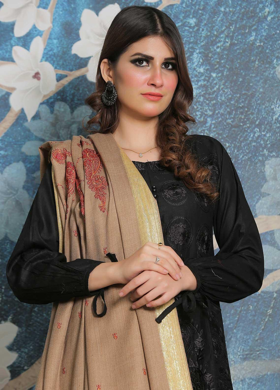 Sanaulla Exclusive Range Pashmina Shawl SU21PP MIR-41 Brown 3 Pure Pashmina Shawls