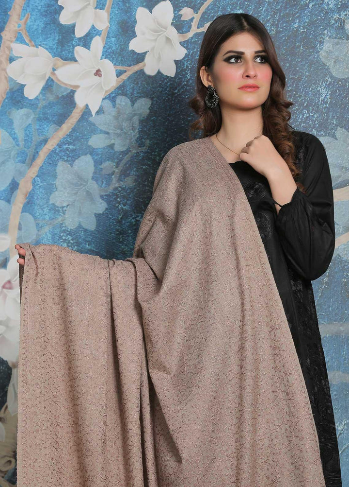 Sanaulla Exclusive Range Pashmina Shawl SU21PP AKP-01 Fawn-3 Pure Pashmina Shawls