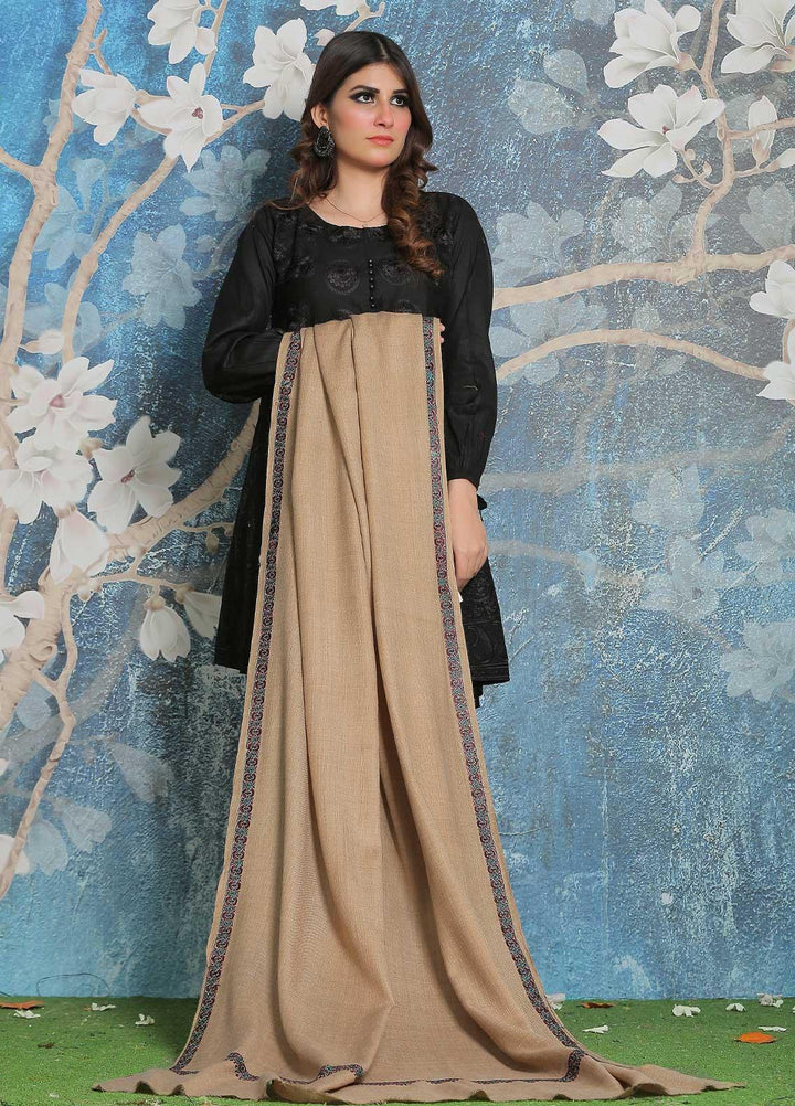 Sanaulla Exclusive Range Pashmina Shawl SU21PP AKP-07 Fawn-2 Pure Pashmina Shawls