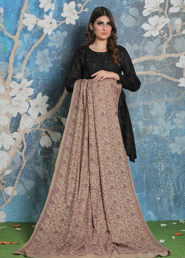 Sanaulla Exclusive Range Pashmina Shawl SU21PP AKP-11 Fawn-3 Pure Pashmina Shawls