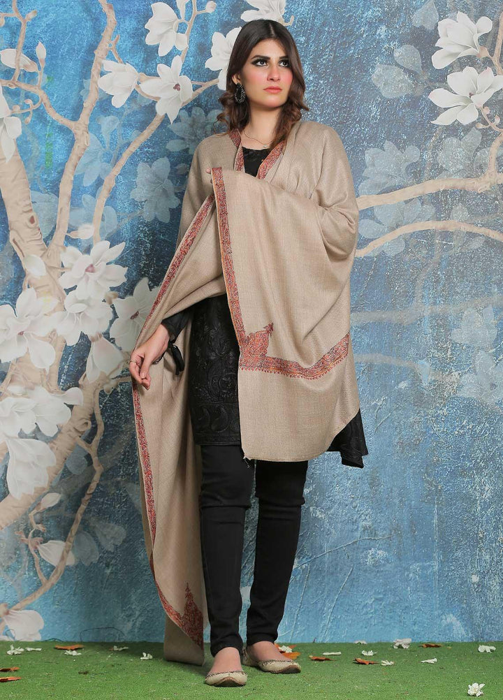 Sanaulla Exclusive Range Pashmina Shawl SU21PP AKP-35 Brown-2 Pure Pashmina Shawls