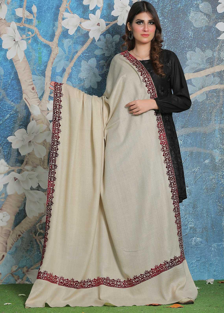 Sanaulla Exclusive Range Pashmina Shawl SU21PP AKP-40 Fawn-2 Pure Pashmina Shawls