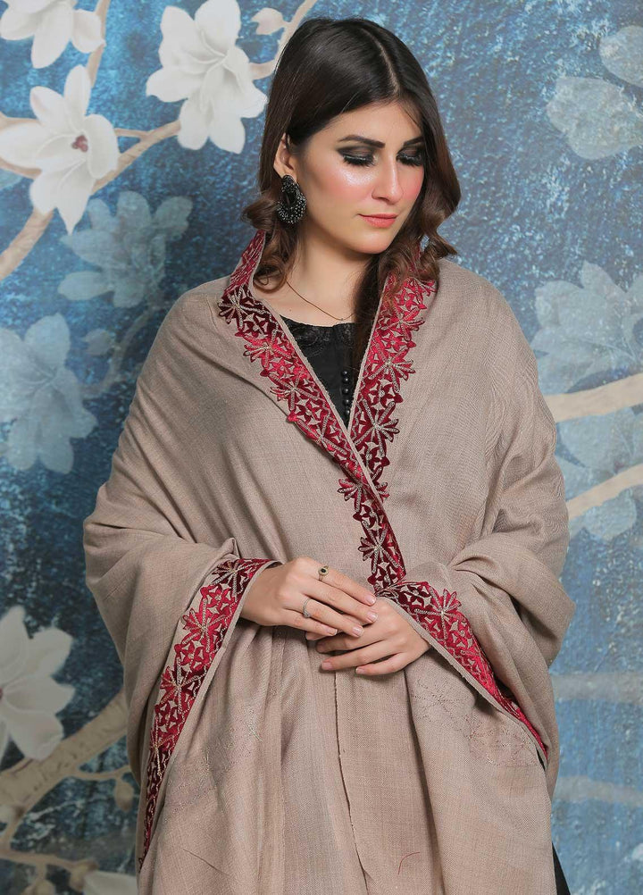 Sanaulla Exclusive Range Pashmina Shawl SU21PP AKP-40 Brown-1 Pure Pashmina Shawls
