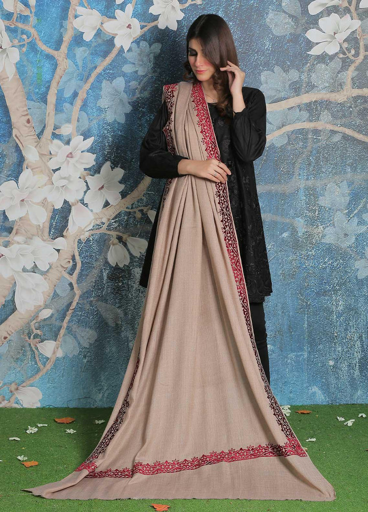 Sanaulla Exclusive Range Pashmina Shawl SU21PP AKP-40 Brown-2 Pure Pashmina Shawls