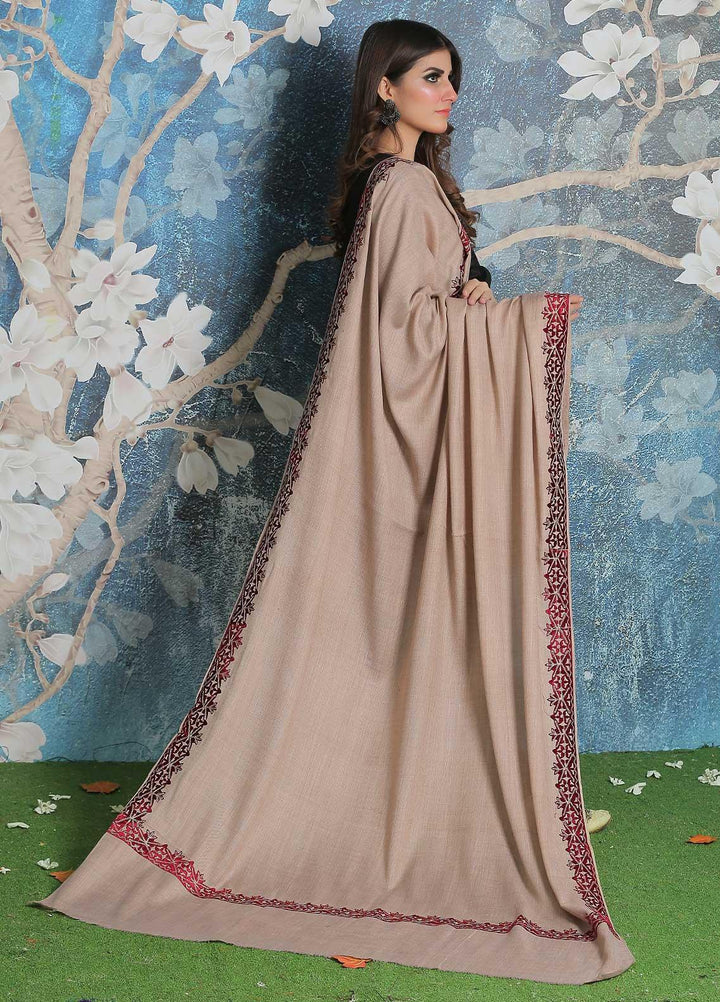 Sanaulla Exclusive Range Pashmina Shawl SU21PP AKP-40 Brown-2 Pure Pashmina Shawls