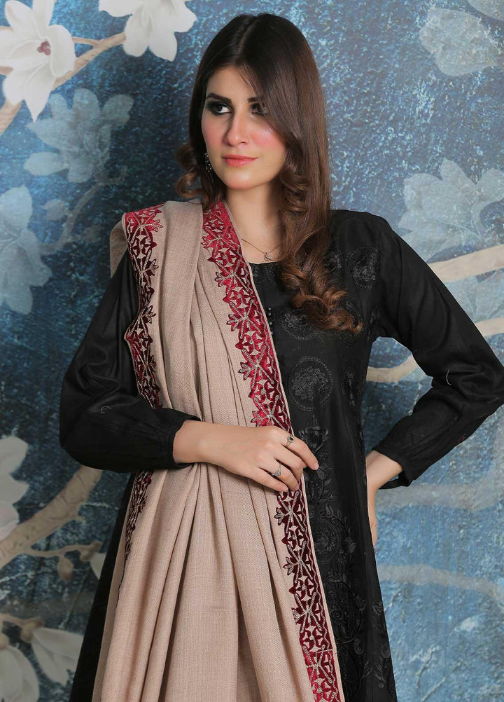 Sanaulla Exclusive Range Pashmina Shawl SU21PP AKP-40 Brown-2 Pure Pashmina Shawls