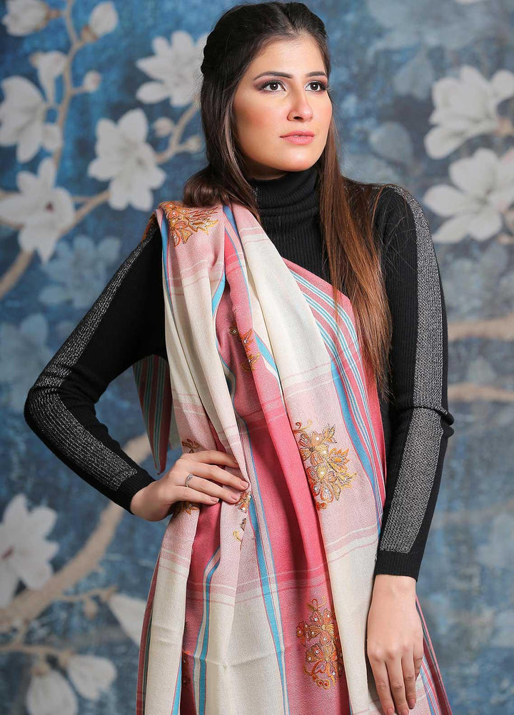 Sanaulla Exclusive Range Embroidered Pashmina Shawl SU21PP Multi D-02 Pure Pashmina Shawls