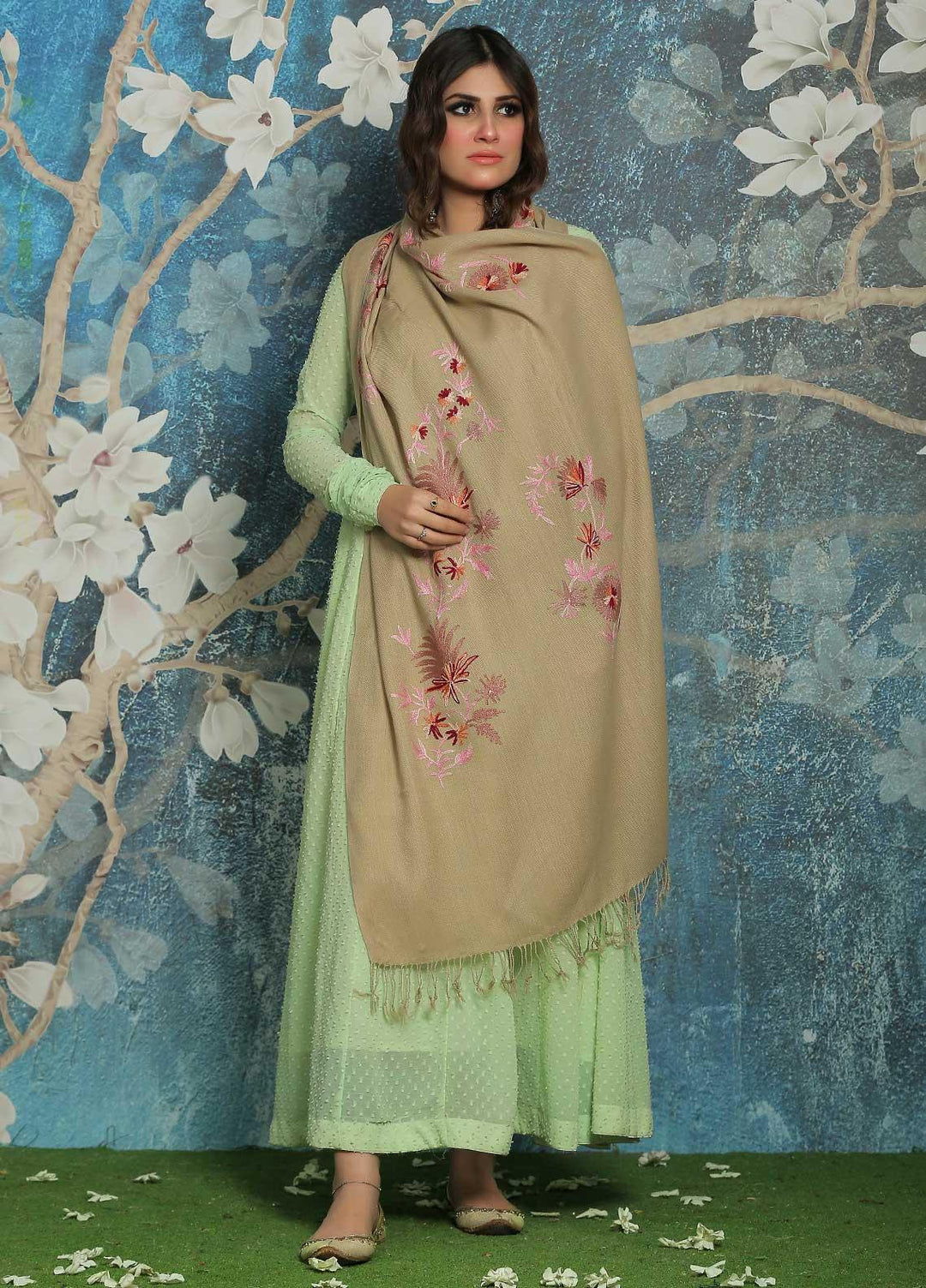 Sanaulla Exclusive Range  Pashmina  Shawl SU21PP STOLE - Pure Pashmina Shawls