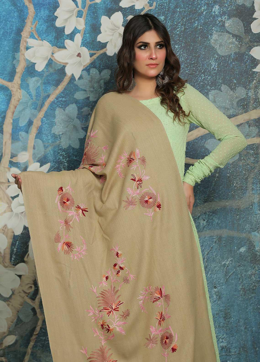 Sanaulla Exclusive Range  Pashmina  Shawl SU21PP STOLE - Pure Pashmina Shawls