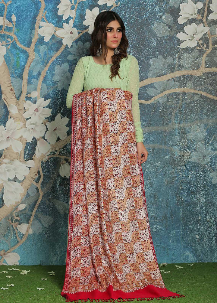 Sanaulla Exclusive Range  Pashmina  Shawl SU21PP MIR-24 Pink 1 - Pure Pashmina Shawls