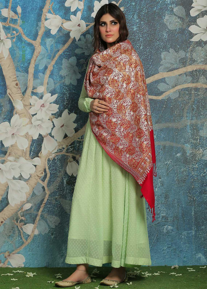 Sanaulla Exclusive Range  Pashmina  Shawl SU21PP MIR-24 Pink 1 - Pure Pashmina Shawls