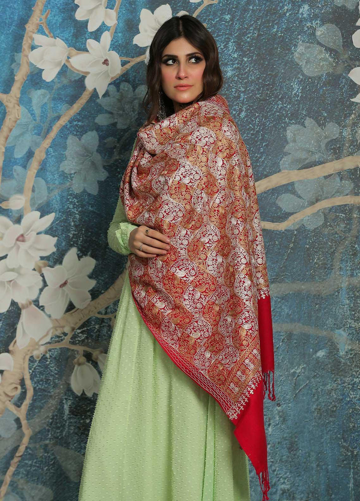 Sanaulla Exclusive Range  Pashmina  Shawl SU21PP MIR-24 Pink 1 - Pure Pashmina Shawls