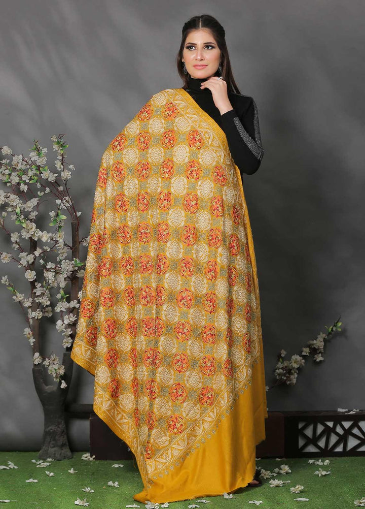 Sanaulla Exclusive Range Pashmina Shawl SU21PP AKP-02 Lemon Pure Pashmina Shawls
