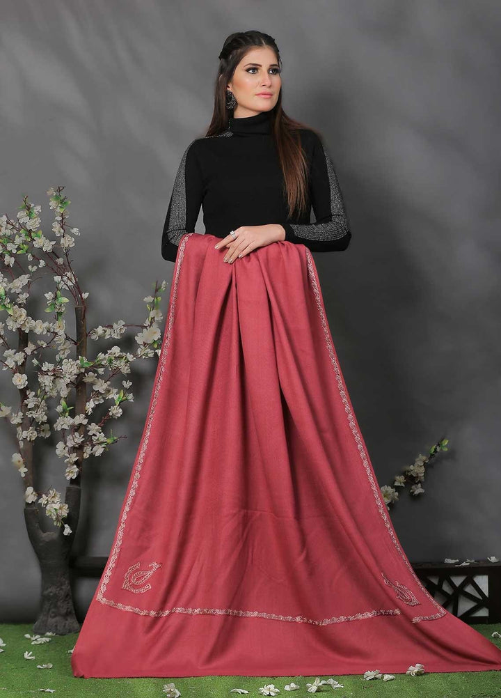 Sanaulla Exclusive Range Pashmina Shawl SU21PP AKP-05 Pink Pure Pashmina Shawls