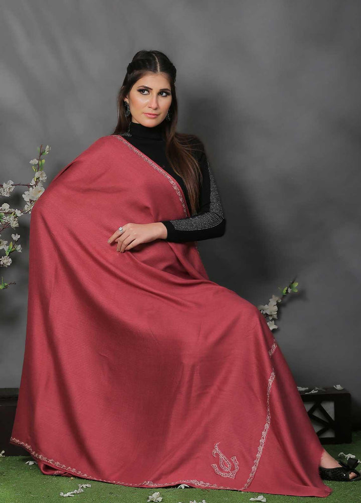 Sanaulla Exclusive Range Pashmina Shawl SU21PP AKP-05 Pink Pure Pashmina Shawls