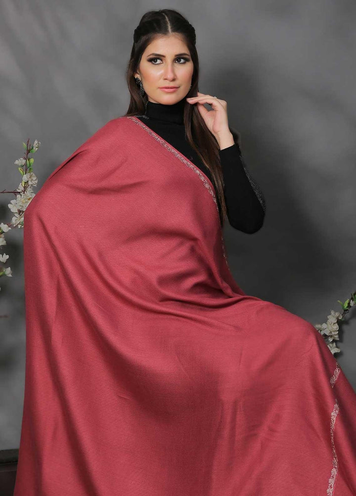 Sanaulla Exclusive Range Pashmina Shawl SU21PP AKP-05 Pink Pure Pashmina Shawls