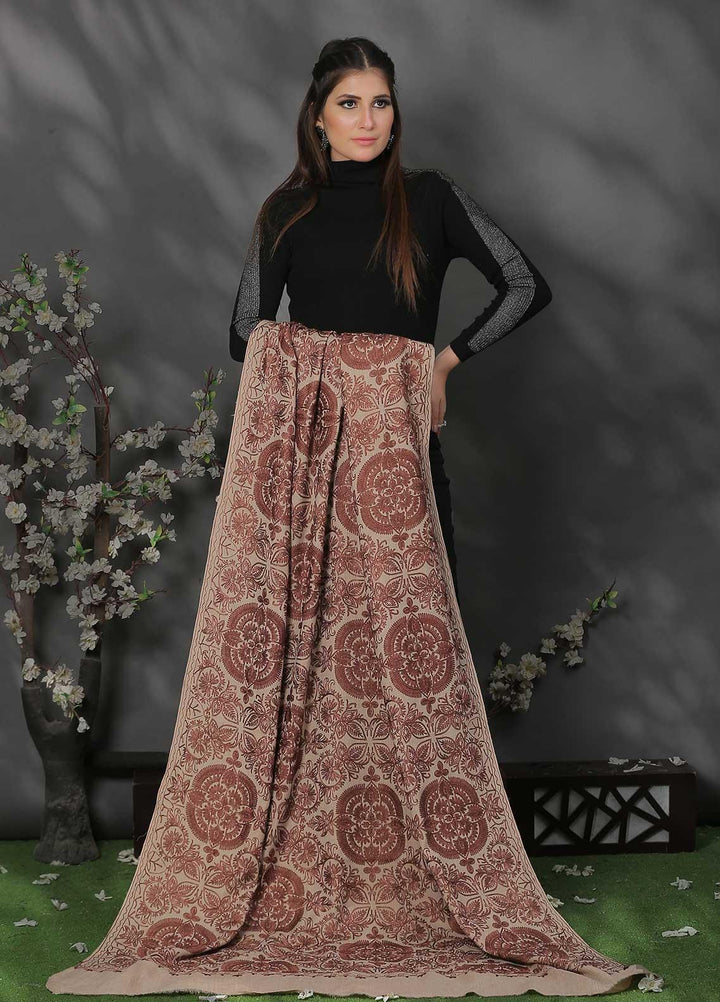 Sanaulla Exclusive Range Pashmina Shawl SU21PP AKP-25 Brown-1 Pure Pashmina Shawls