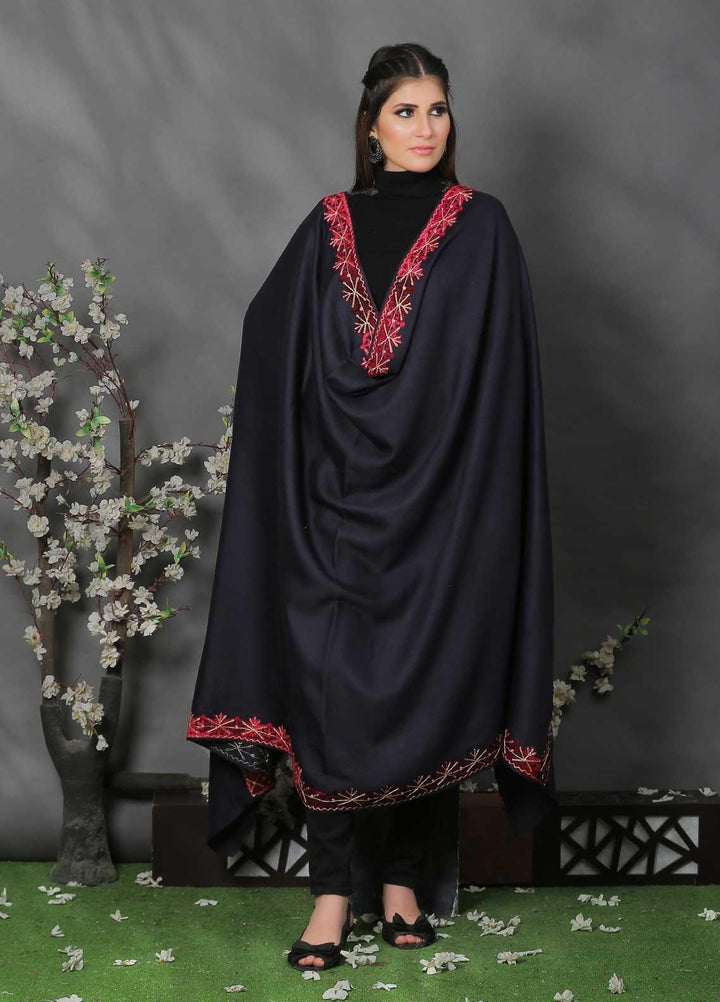 Sanaulla Exclusive Range Pashmina Shawl SU21PP AKP-40 blue Pure Pashmina Shawls