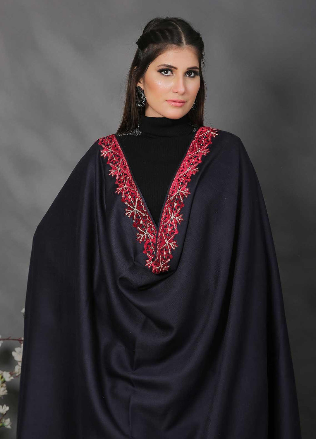 Sanaulla Exclusive Range Pashmina Shawl SU21PP AKP-40 blue Pure Pashmina Shawls