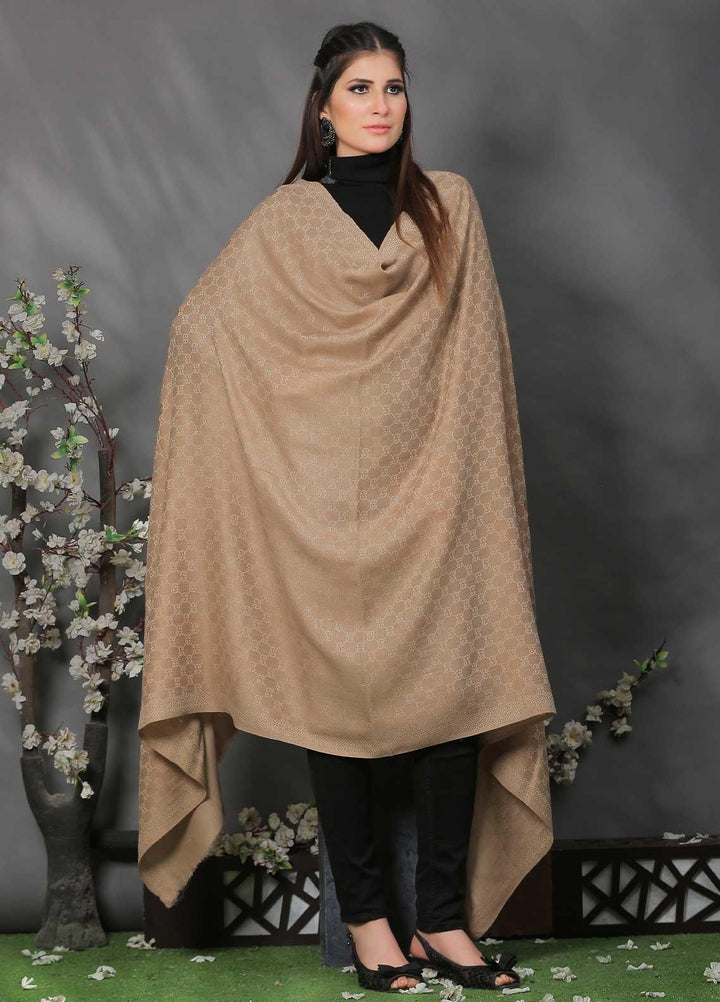 Sanaulla Exclusive Range Pashmina Shawl SU21PP AKP-52 Brown-5 Pure Pashmina Shawls