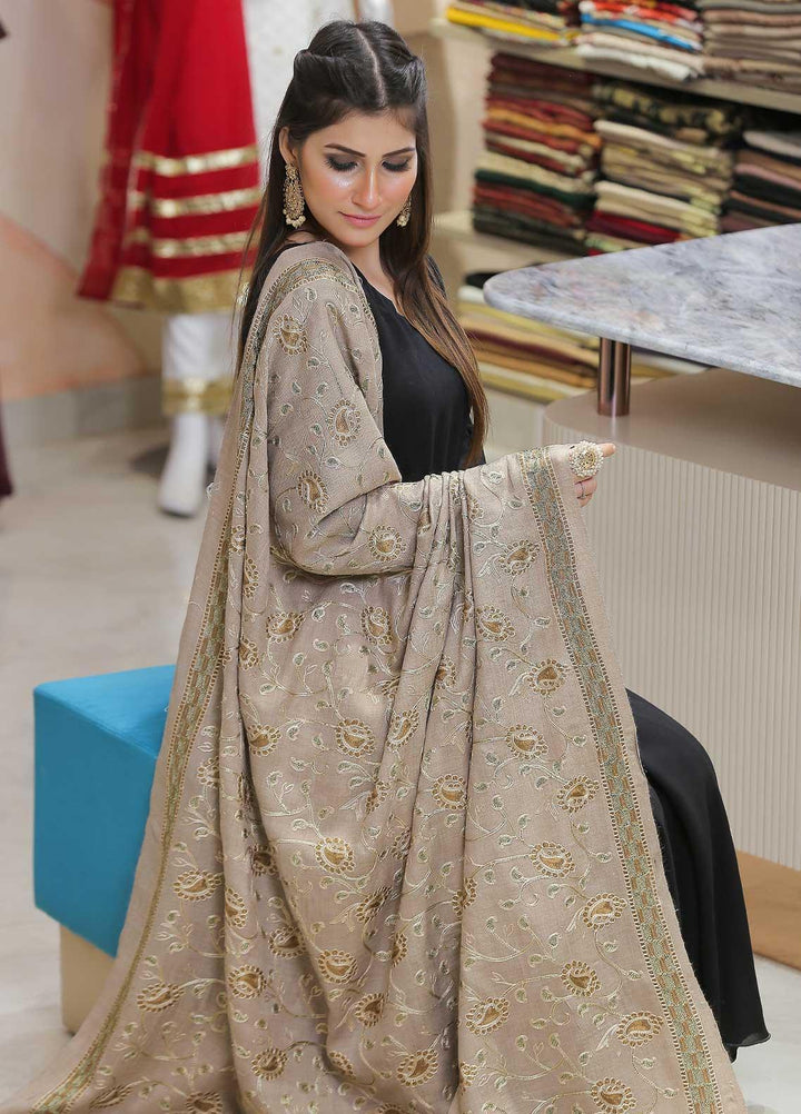 Sanaulla Exclusive Range Pashmina Shawl SU21PP MIR-13 Brown 3 Pure Pashmina Shawls