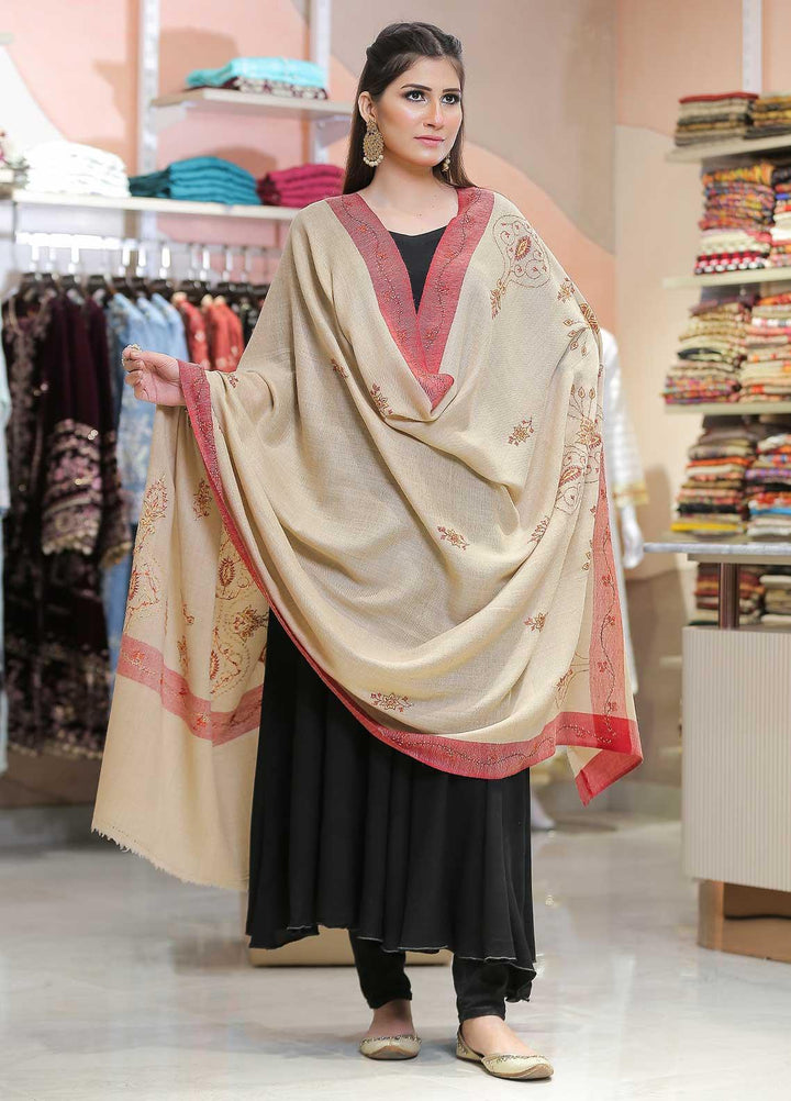 Sanaulla Exclusive Range Pashmina Shawl SU21PP MIR-20 Brown 8 Pure Pashmina Shawls