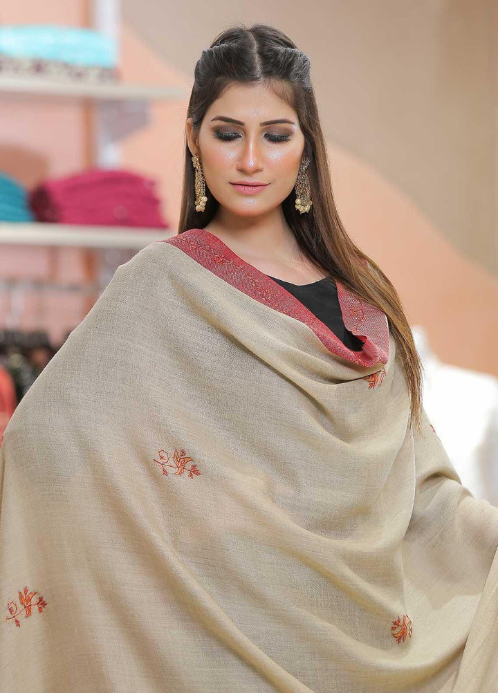 Sanaulla Exclusive Range Pashmina Shawl SU21PP MIR-20 Brown 15 Pure Pashmina Shawls