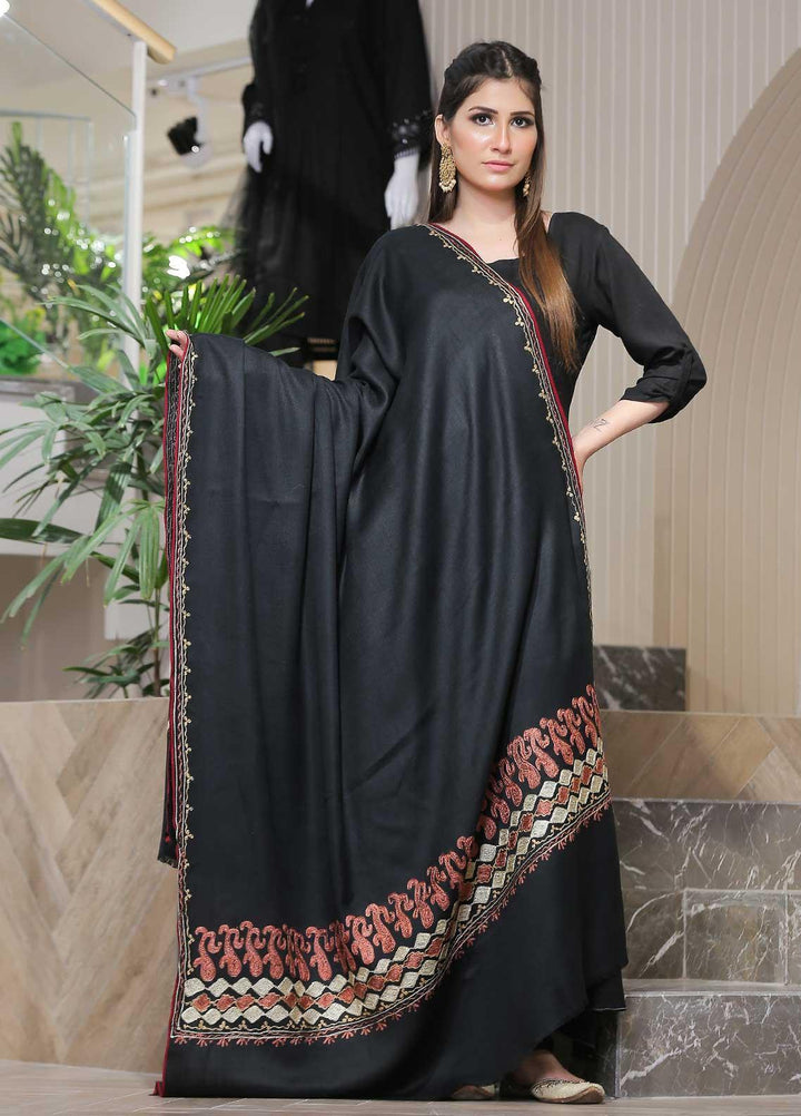 Sanaulla Exclusive Range Pashmina Shawl SU21PP MIR-23 Black 2 Pure Pashmina Shawls