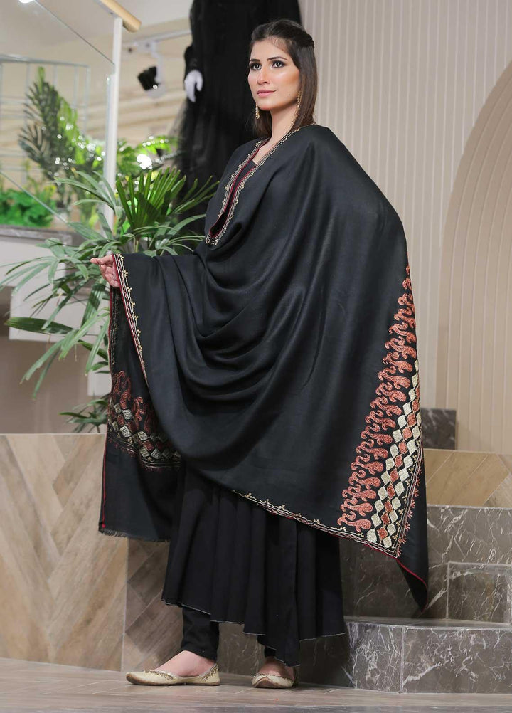 Sanaulla Exclusive Range Pashmina Shawl SU21PP MIR-23 Black 2 Pure Pashmina Shawls