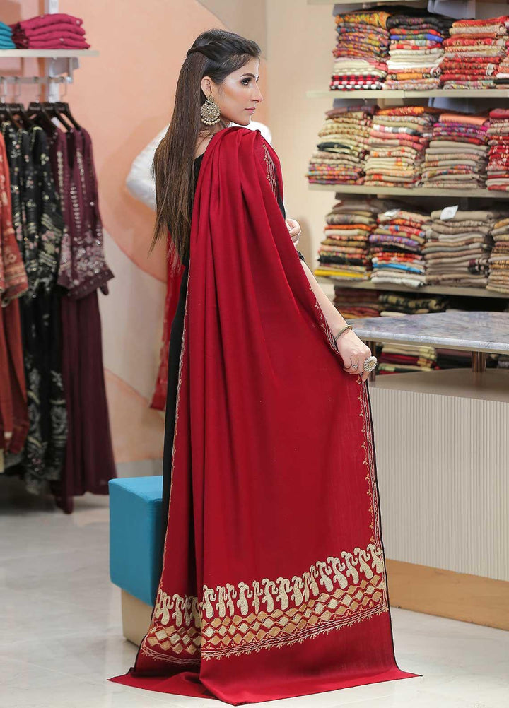 Sanaulla Exclusive Range Pashmina Shawl SU21PP MIR-23 Maroon 2 Pure Pashmina Shawls