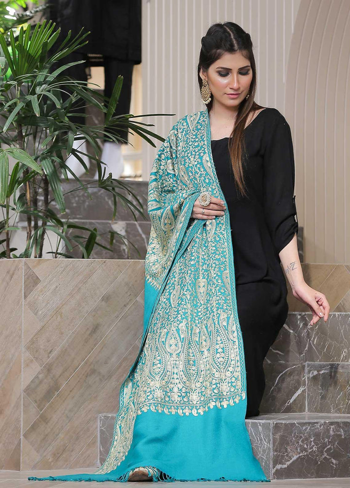 Sanaulla Exclusive Range Pashmina Shawl SU21PP MIR-24 Green 4 Pure Pashmina Shawls