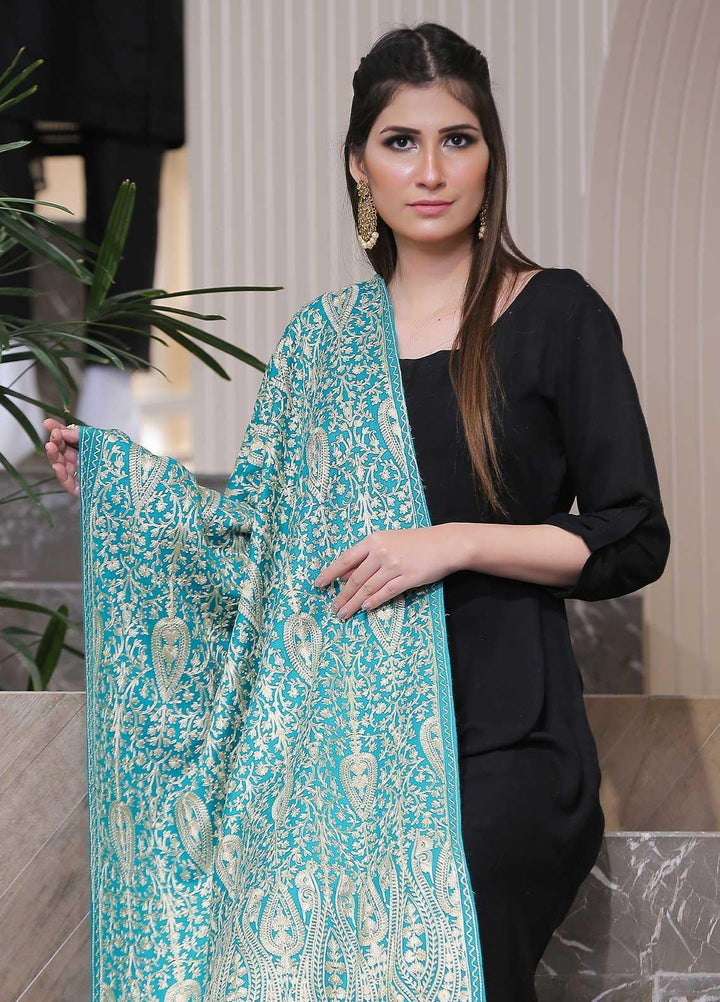 Sanaulla Exclusive Range Pashmina Shawl SU21PP MIR-24 Green 4 Pure Pashmina Shawls