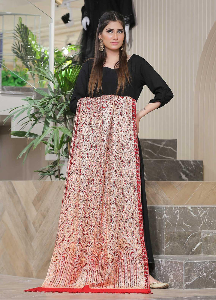 Sanaulla Exclusive Range Pashmina Shawl SU21PP MIR-24 Red 1 Pure Pashmina Shawls