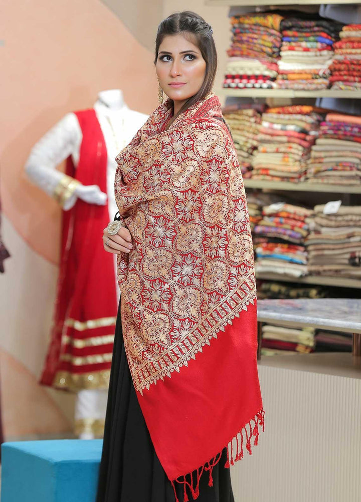 Sanaulla Exclusive Range Pashmina Shawl SU21PP MIR-24 Red 2 Pure Pashmina Shawls