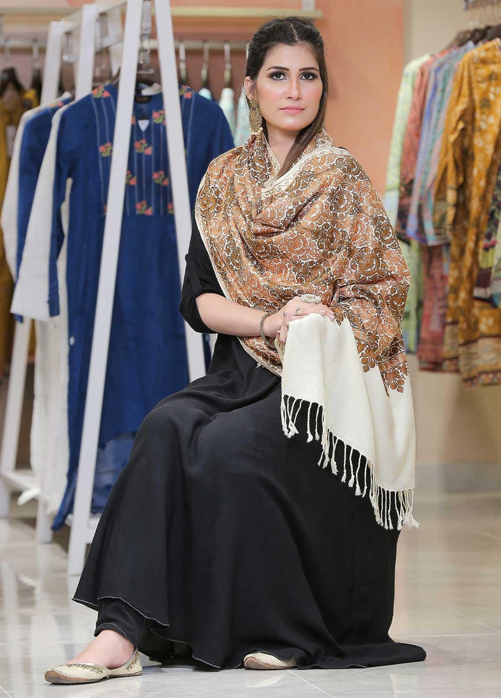 Sanaulla Exclusive Range Pashmina Shawl SU21PP MIR-24 Fawn 1 Pure Pashmina Shawls