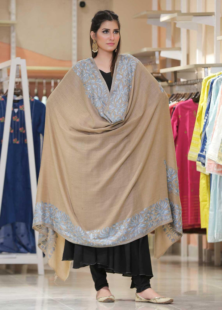 Sanaulla Exclusive Range Pashmina Shawl SU21PP MIR-26 Brown 3 Pure Pashmina Shawls