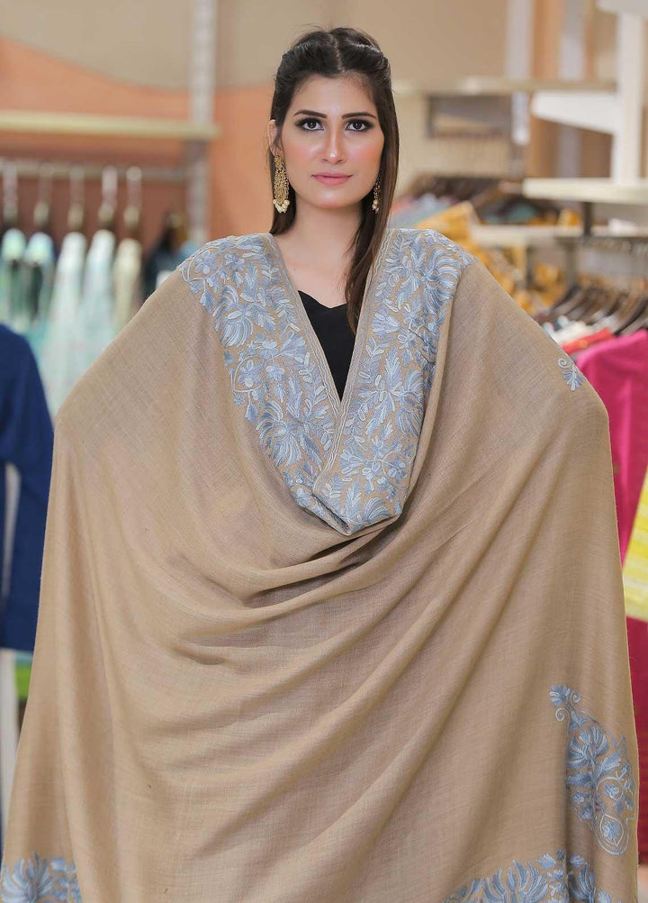 Sanaulla Exclusive Range Pashmina Shawl SU21PP MIR-26 Brown 3 Pure Pashmina Shawls