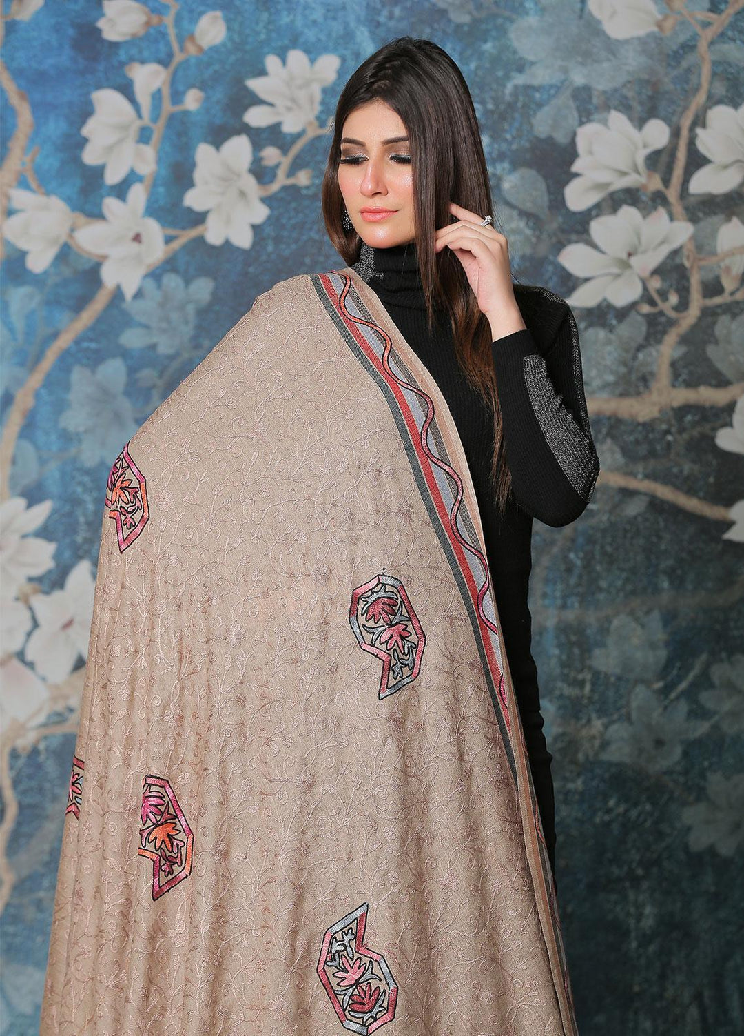 Sanaulla Exclusive Range  Pashmina  Shawl SU21PP OD-14 - Pure Pashmina Shawls